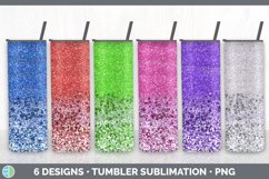 Bundle of six Confetti Glitter sublimation tumbler designs