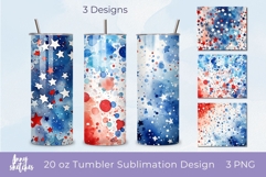 Confetti and Stars 4th of July Tumbler Wraps Patriotic PNG Product Image 1