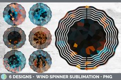Bundle of six glitter Mosaic wind spinner sublimation designs.