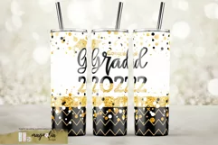 Congrats grad 2022 black glitter tumbler wrap design
