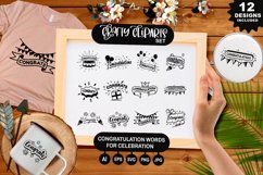 Congratulation Words for Celebration Clipart Set Product Image 1
