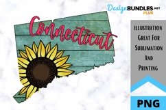 Sublimation Sunflower State - Connecticut State - Sunflower Product Image 1