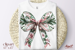Vintage green coquette bow tie clipart transparent PNG Product Image 1