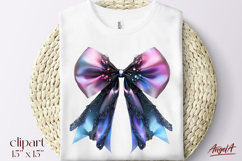 Coquette bow tie, celestial bow tie purple clipart Product Image 1