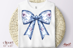 Chinoiserie coquette bow tie clipart, vintage T-shirt print Product Image 1