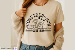 Consider How The Wildflowers Grow SVG PNG T-shirt Product Image 4