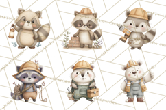 Construction Animals Clipart, Cute Critters, PNG Clip Art Product Image 8
