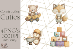 Construction Animals Clipart, Cute Critters, PNG Clip Art Product Image 1