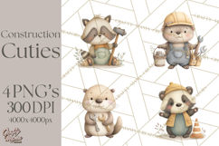 Construction Animals Clipart, Cute Critters, PNG Clip Art Product Image 1