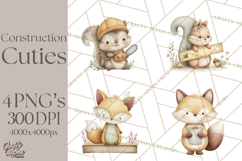Construction Animals Clipart, Cute Critters, PNG Clip Art Product Image 1