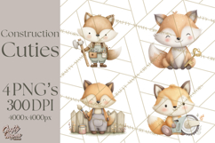 Construction Animals Clipart, Cute Critters, PNG Clip Art Product Image 1