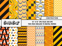 Construction Digital Paper and Clipart png, tool clipart Product Image 2