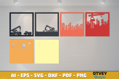 Construction Scene 3D Shadow Box Layered Papercut Product Image 2