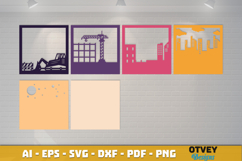 Construction Scene 3D Shadow Box Layered Papercut Product Image 2