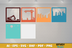 Construction Scene 3D Shadow Box Layered Papercut Product Image 2