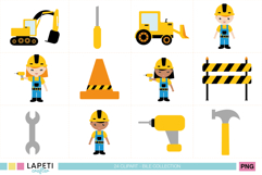 Cute construction themed digital clipart