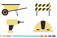 Building site clipart with simple child friendly illustrations