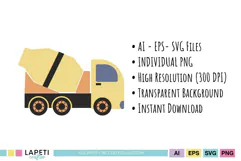 Construction truck graphics in yellow black and orange colors