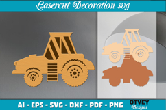 Construction Truck Lasercut Decoration SVG Product Image 1