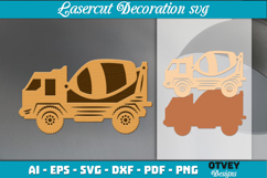 Construction Truck Lasercut Decoration SVG Product Image 1