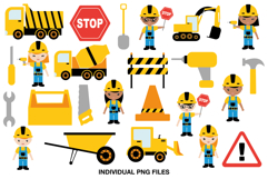 Construction clipart set for kids crafts