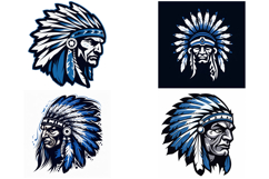 16 Native American Indian Logo Sticker Illustration Designs Product Image 4