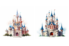 8 Fairy Tale Princess Castles Illustration Cartoon Royal JPG Product Image 2