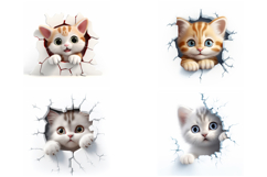 20 Kitten Illustration Cat Cute Popping Out JPG Product Image 2