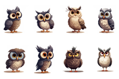 62 Owl Cartoon Illustration Clipart JPG Product Image 2