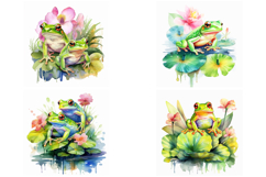 30 Watercolor Frog Illustration Toad Painting Collection JPG Product Image 2