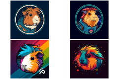 28 Guinea Pig Hamster Sci-fi Logo Illustration Sticker Ideas Product Image 2