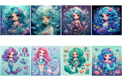 30 Mermaid Princess Girl Clipart Illustrations JPG Product Image 2