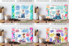 Self Care Floral Cutting Board Sublimation Design Product Image 1