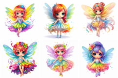 50 Rainbow Fairy Fairies Girls Illustrations Sticker JPG Product Image 2