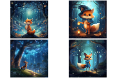 16 Mystical Fox Illustrations Cute Magical Forest JPG Product Image 3