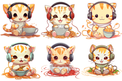 40 Kawaii Kitten Illustration Sticker Collection PNG Product Image 3