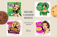 Sarcastic Quotes| Vintage Pop Art Square Coaster Bundle Product Image 2