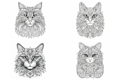 20 Cat Kitten Illustration JPG Drawings Coloring Book Design Product Image 2