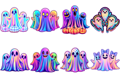 Neon Iridescent Halloween T-Shirt Sublimation Bundle Product Image 3