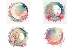20 Lunar Eclipse and Flower Illustration Moon Collection Product Image 2