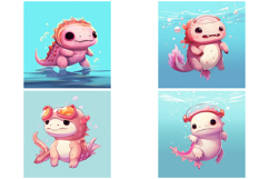40 axolotl illustration sticker Idea Designs JPG Product Image 2