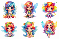 50 Rainbow Fairy Fairies Girls Illustrations Sticker JPG 2 Product Image 2