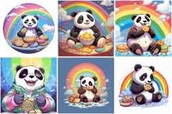 40 Cute Panda Eating Illustration Cartoon Collection JPG Product Image 3