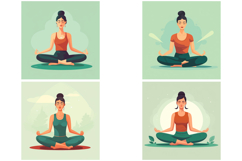 20 Yoga Meditation Woman Logo Illustration Designs Product Image 2