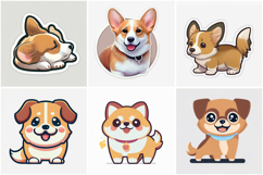 50 Puppy Sticker Ideas Illustration Logo Design Collection Product Image 2