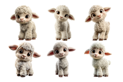 Baby Lamb Clipart Bundle 28 PNG Transparent BG Product Image 2