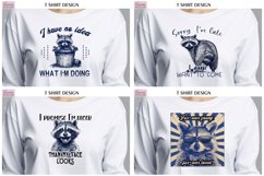 Cute Vintage Raccoon|Funny Quotes T Shirt Bundle Product Image 4