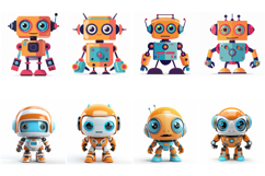 70 Robot Kawaii Characters Illustration Sticker Ideas JPG Product Image 7
