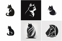 80 Kitten Cat Logo Sticker Illustrations Designs JPG Product Image 2