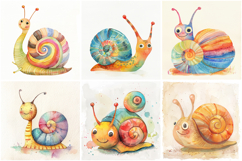 36 Snail Illustration Collection Watercolor JPG Product Image 2